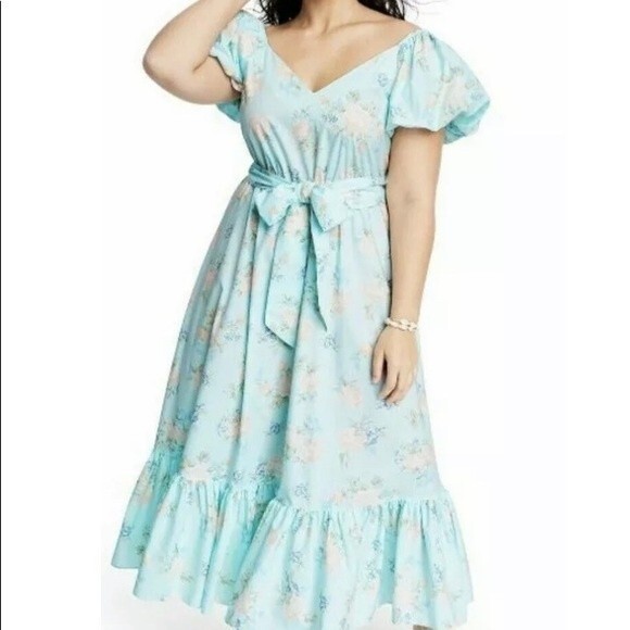 LoveShackFancy Dresses & Skirts - LoveShackFancy Target Estelle puff sleeve blue floral dress size 14